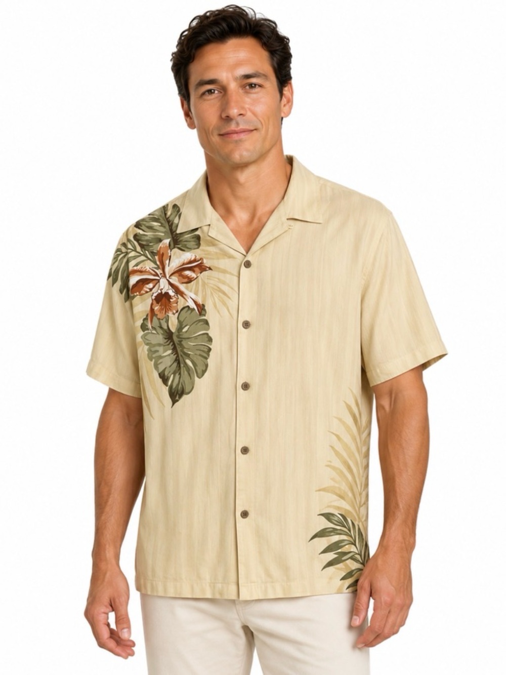 Paradise Shores Men's Tropical Button Down Short Sleeve Tropical Shirt XL
